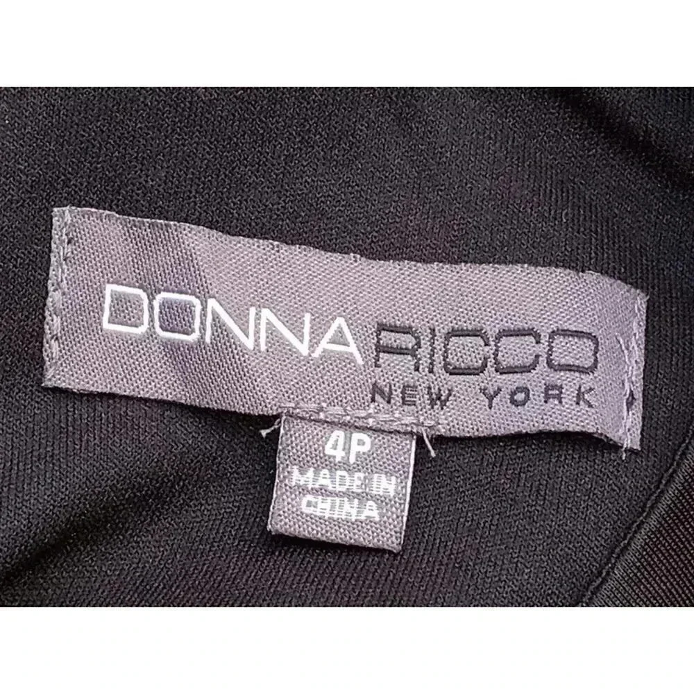 Donna Ricco Womens Black Sleeveless Dress Ruffle Sz 4 - Picture 4 of 7